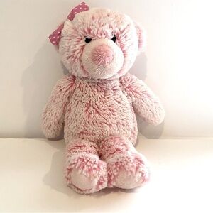 Douglas Pink Bear Plush Rosie Stuffed Animal Marled Polka Dot Bow Baby Girl Toy